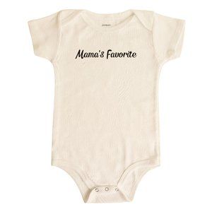 Mama's Favorite Short Sleeve Organic Cotton Baby Bodysuit - Natural